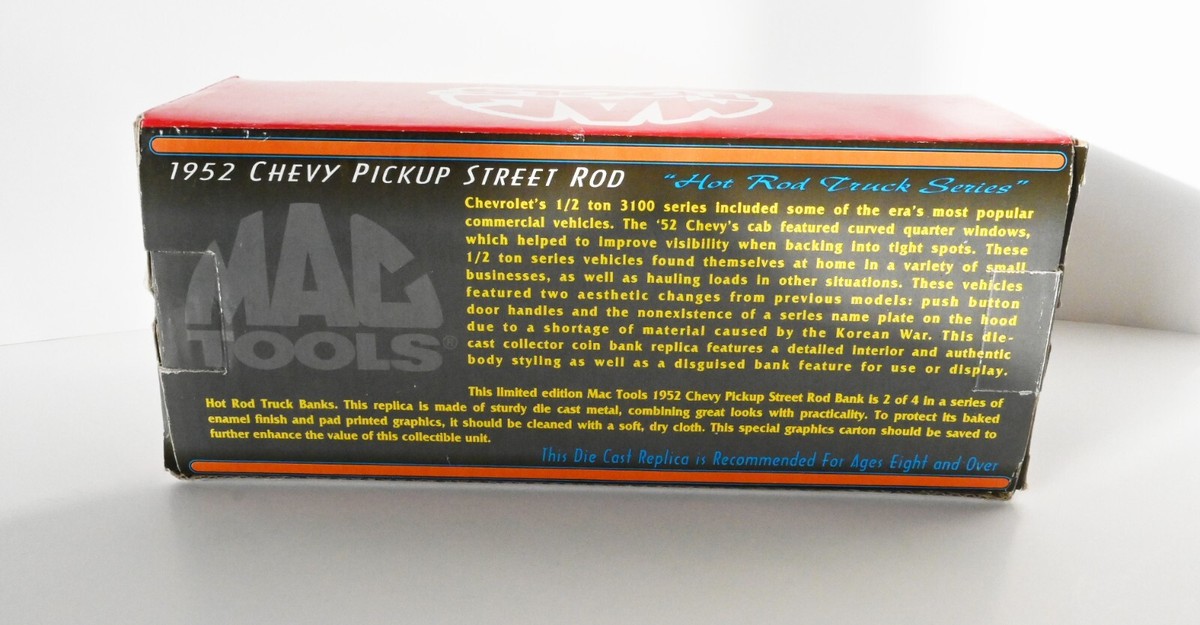 MAC Tools Limited Edition 1952 Chevy Pickup Street Rod 1:25 Scale