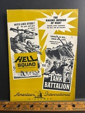 Livre de presse 1958 HELL SQUAD & TANK BATAILLON, Wally Campo, Edward G. Robinson