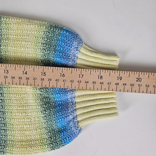 NWT Loft Women's XXL Blue Yellow Green Stripes Long Sleeve V Neck Knit Sweater - Picture 8 of 10