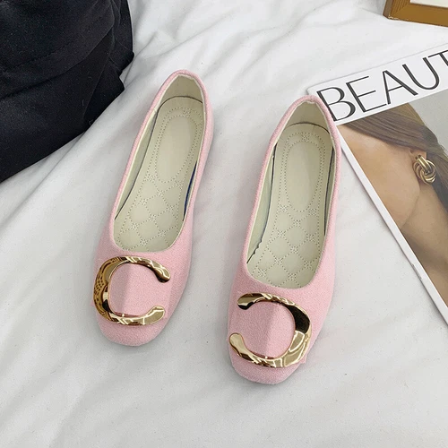 Women Flats Slip On Flat Shoes Formal Ladies Square Toe Classic Pumps Buckle - Bild 93 von 113