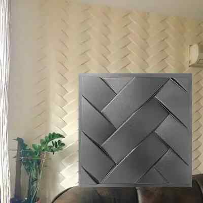 2pcs Panels Wall ABS Stone Art Plastic Mold Decor 3D Plaster Tile Form Design