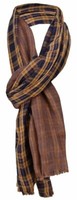 Tigertie Designer Schal In Rostbraun Marine Braun Gemustert - Gr. 190 X 70 Cm