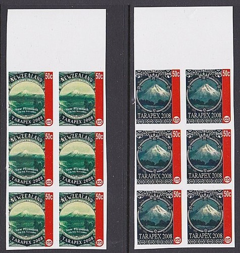 NEW ZEALAND 2008 Tarapex 50c(2) Mt Egmont imperf proof blocks of 6........B8883