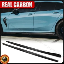 For BMW 8 Series G16 M8 M850i 4-Door REAL Carbon Side Skirts Extensions Spoiler