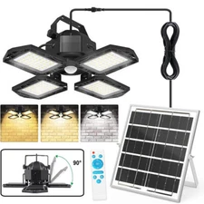 Solar Pendant Light Solar Powered Motion Sensor Shed Light 168LED Outdoor Indoor