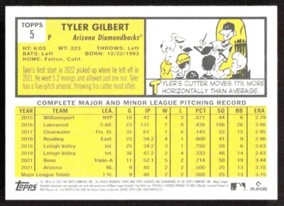 2022 6442A Topps Archives Tyler Gilbert Rookie Arizona