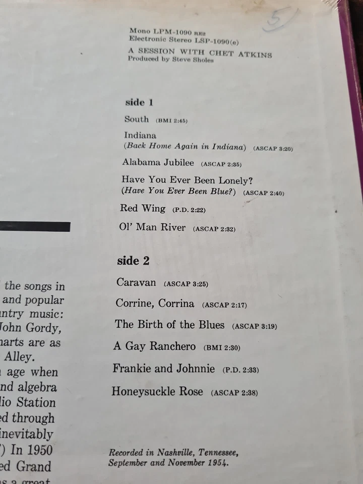 Chet Atkins - A Session With Chet Atkins - LSP1090(2) - Stereo - US - 1967 - VG+ - Image 4 of 4