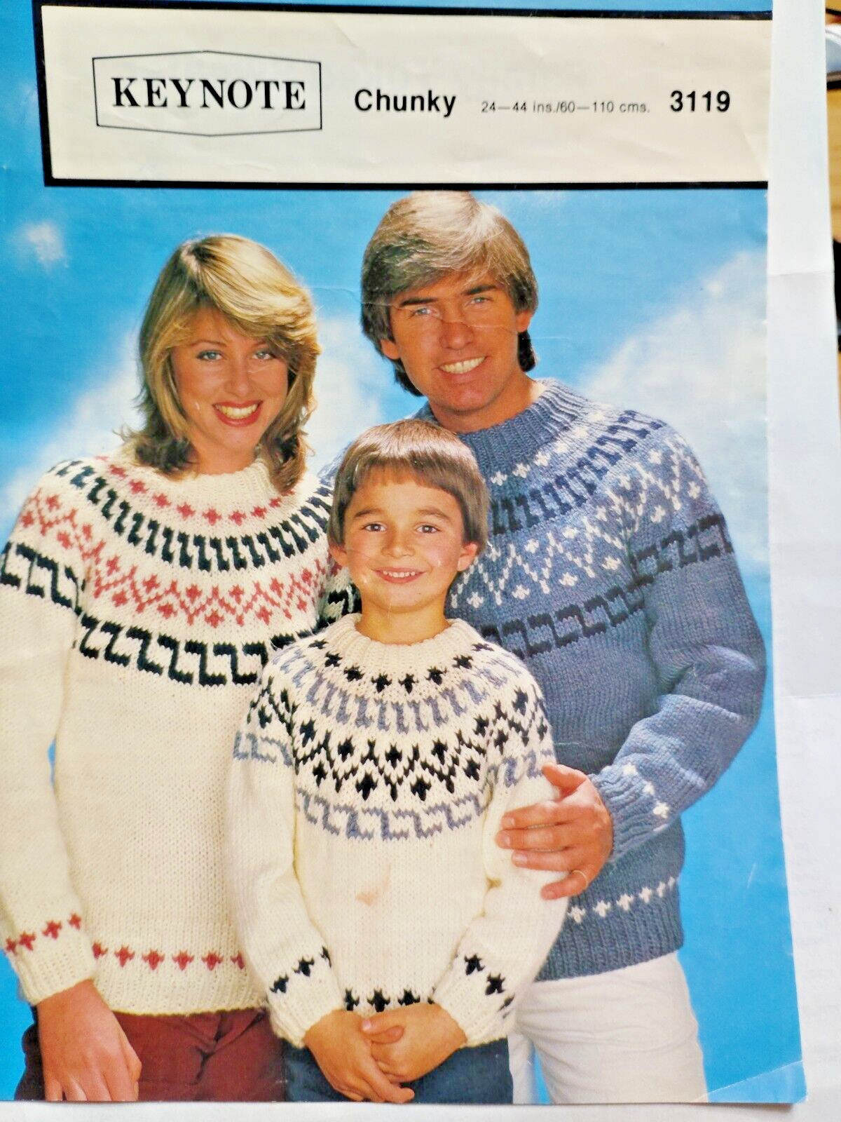 Sweater Fair Isle Leaflet Knitting Pattern Chunky VTG KEYNOTE 3119 Knit Pullover-image