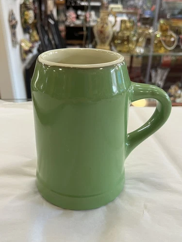 Vtg 40s 50s Hall Pottery Pastel Green Restaurant Ware Beer Mug Stein 16oz