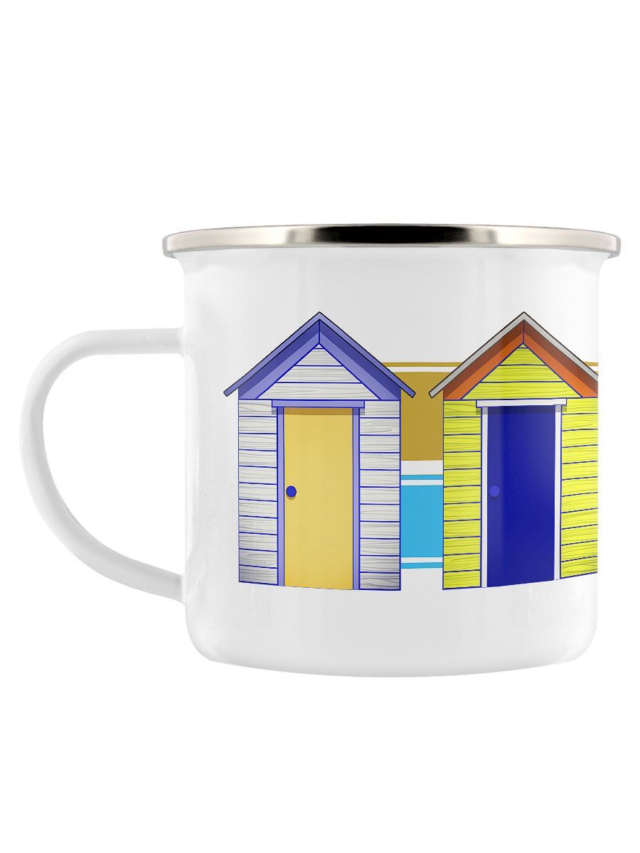 Beach Huts Enamel Mug
