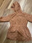 Girls Lightweight Jacket Coat Tahari Size 2T Pockets Brown Polka Dots Hooded — photo 3