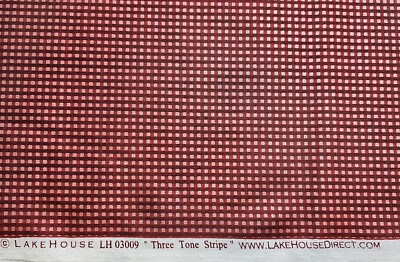 6 Yards - Three-Tone Stripe #LH03009, Lakehouse Fabrics, Cotton, Pink/Burg/Red