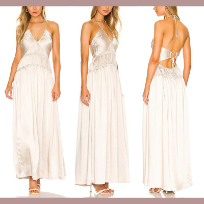 DEFECTs $695 Jonathan Simkhai [ 4 ] Clementine Leisure Cutout Gown in Stone S461