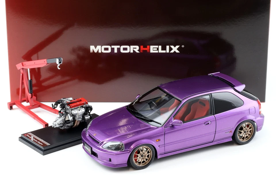 1:18 Motorhelix Honda Civic Type R (EK9) Customized Version pearl purple + engin