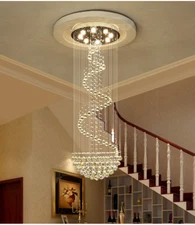 Modern K9 Clear Crystal Ceiling Light Living Room stairs Chandelier Lighting Yc 