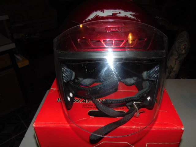 NEW Red Burgendy AFX Motorcycle Snowmobile Helmet with visor FX-77  - Image 3 of 4
