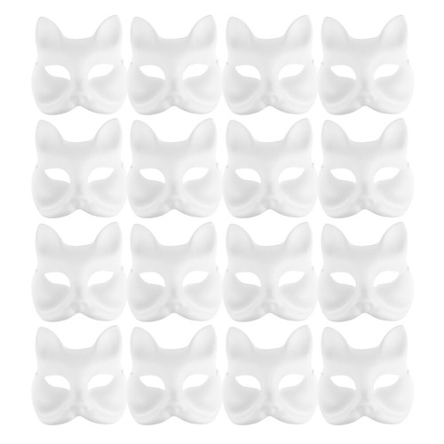 Set of 4 Leere Fuchsmaske Männer Und Frauen Kind Bemalbare Weiße - Afbeelding 12 van 12