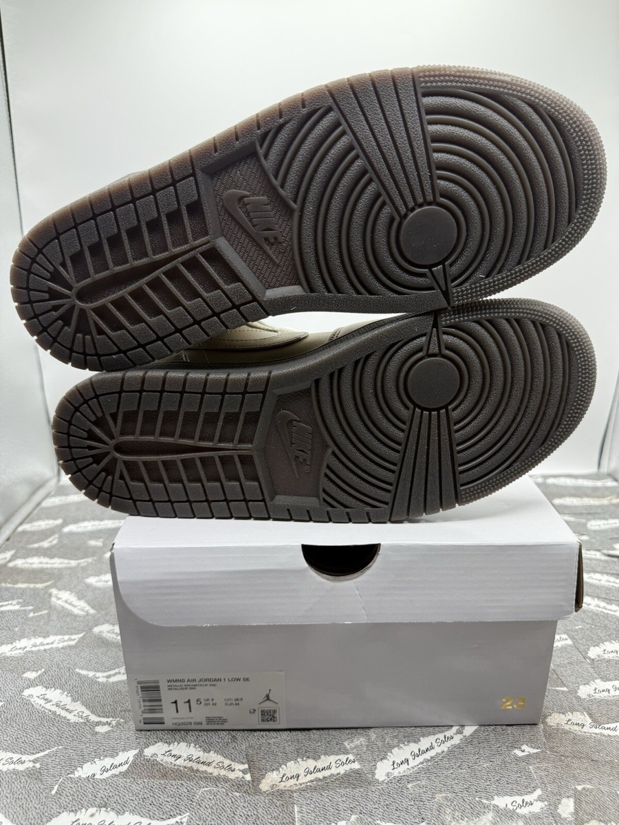 WOMENS AIR JORDAN 1 LOW SE METALLIC ZINC-SUMMIT WHITE HQ3529 WOMENS AIR JORDAN 1 LOW SE METALLIC ZINC-SUMMIT WHITE HQ3529