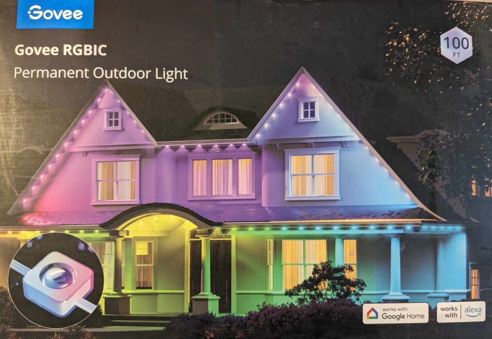 Govee 72 Lights Permanent Outdoor Lights Smart RGBIC Lights 100 ft
