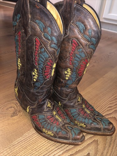 Corral Rara Vintage Mariposa Occidental Botas 4 | eBay