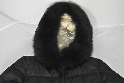 Prada Black Down Quilted Zip Through Dyed Fur Jacket Coat Prada Black Down Quilted Zip Through Dyed Fur Jacket Coat