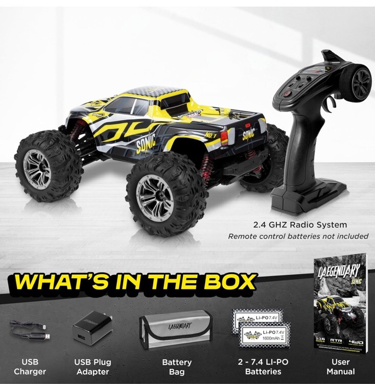 LAEGENDARY Remote Control Car, Hobby Grade RC Car, 4x4 Off-Road Waterproof RC