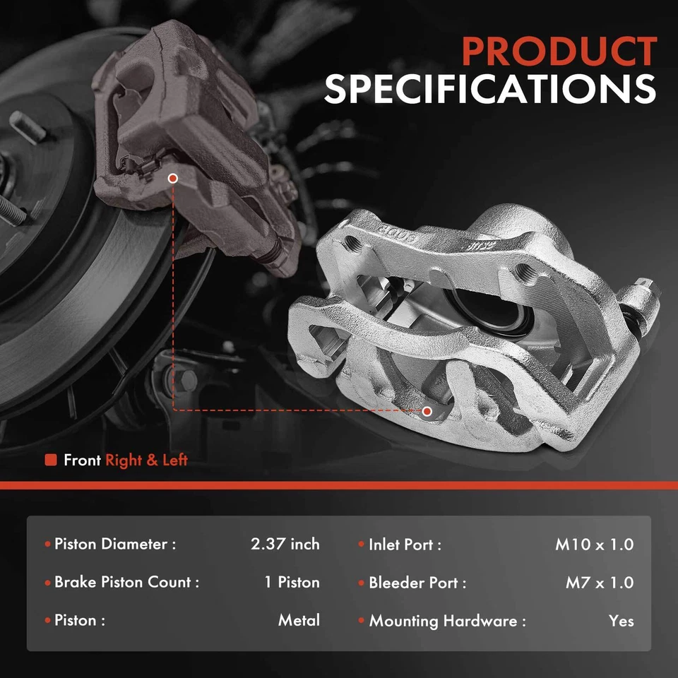 一对前盘式制动卡钳带支架适用于本田 Passport 五十铃 Amigo Acura — 第 2/4 张图片