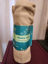 Home By Rite Aid Fleece Throw Blanket 50"x60" Thin Lightweight Soft BNWT Sand
