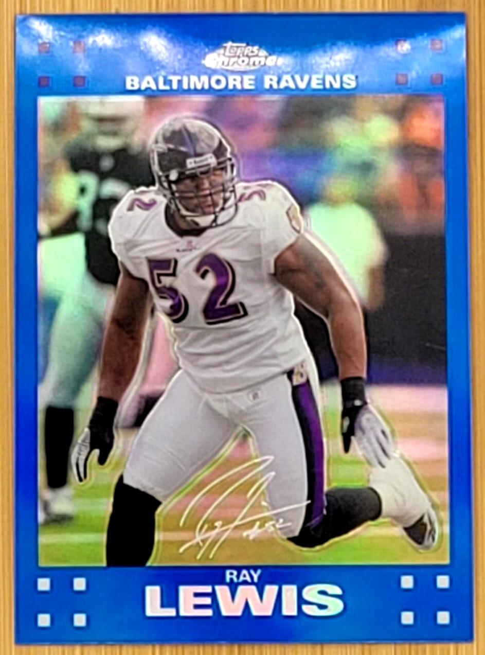 2007 TOPPS CHROME FOOTBALL RAY LEWIS BLUE REFRACTOR