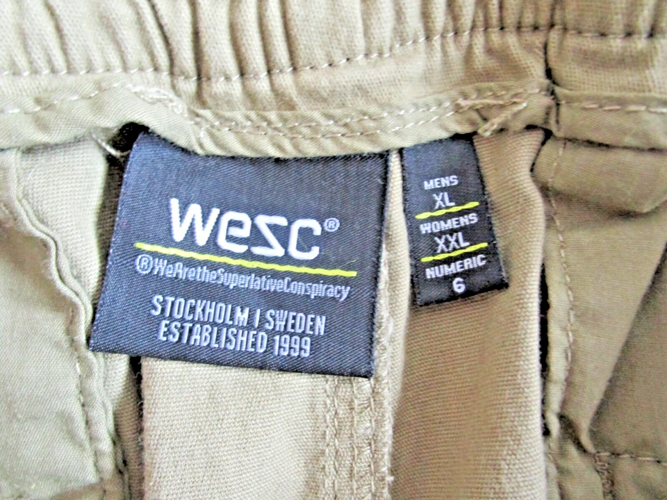 Wesc Unisex CARGO Jogger Pants, GREEN, size men's XL, women's XXL DRAWSTRINGS - Imagem 4 de 4