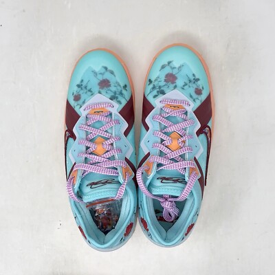 Nike Lebron 18 Low x Mimi Plange Floral Blue Sneakers, Size 7Y