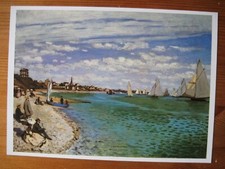 Caude Monet "Regatta at Sainte-Adresse" art print on glossy photographic card