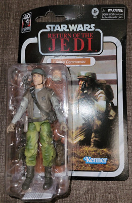 STAR WARS BLACK SERIES 6'': ENDOR REBEL COMMANDO  from ROTJ on NON-MINT CARD