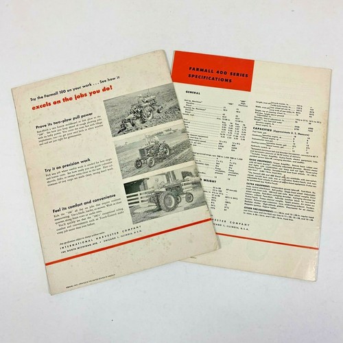 International Harvester Farmall 100 and Farmall 400 Brochures - Picture 4 of 5