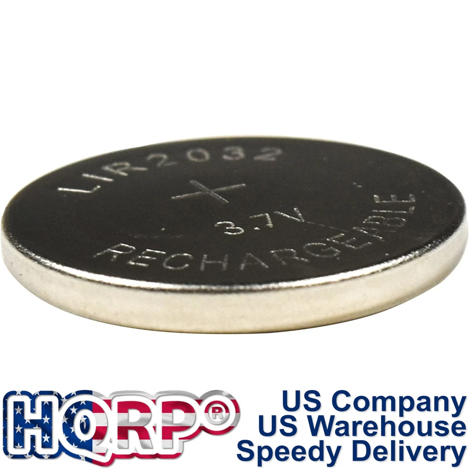 10件装HQRP LIR2032H 3.6伏锂离子可充电硬币电池LIR-2032 — 第 3/4 张图片
