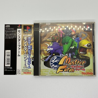 Monster Farm mit Spine Karte 1997 Monster Rancher Sony PlayStation PS Tecmo