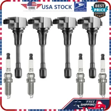 4pcs For 07-13 Nissan Altima 2.5L L4 Ignition Coils + Iridium Spark Plugs UF549