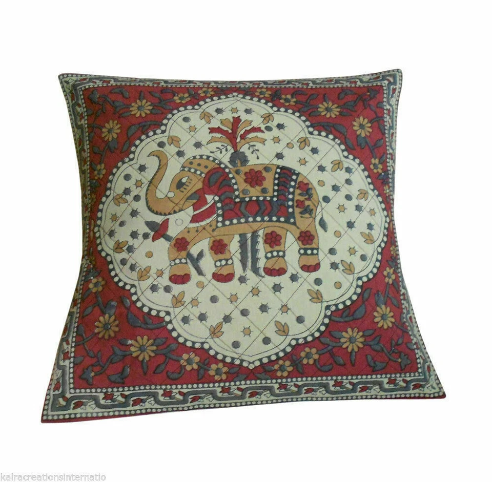 Cushion Cover 16" Handmade Cotton Pillow Cover Indian Case Shams 5 pcs - Image 2 of 4