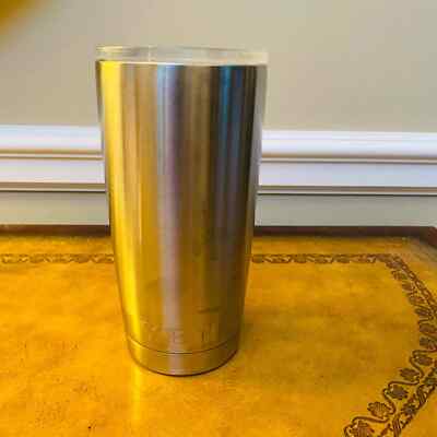 YETI Original Rambler Tumbler Silver Stainless Steel 20 oz Cup