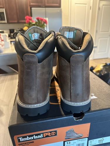 Timberland Pro Boots Men's Size 13 M Soft Toe Gritstone 6" Work Brown Leather - Picture 4 of 7