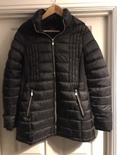 John Lewis Black Ladies Winter Parka Coat Jacket Size 8