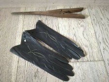 Antique Wooden Gloves Stretchers with real kid gloves rare