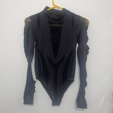 Ladies Body Black Size eur 36 Uk10 elastic 