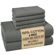 Queen Sized Sheets   6 Piece Queen Size Sheets Set, Soft  Breathable, with 1...