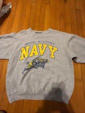 VINTAGE Navy Annapolis Sweatshirt Mens Large Made in USA US Naval Academy 90s