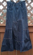 Very Rare Vintage Levis Denim Maxi Skirt Womens S 3 30X42 LEVIS RED LINE