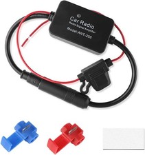 Hidden Car Antenna Booster Amplifier Strengthen 25db,Universal 12V FM Black