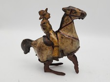 Vintage Bucking Bronco Horse Tin Litho Windup Toy Cowboy Rider Gunthermann/Marx