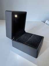 Ring Box with LED Light Black Hinged with Velvet soft  interior BN Boxed Unused.