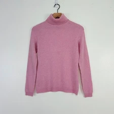 Charter Club Luxury 100% Cashmere Turtleneck Sweater Women XS Pink Pastel